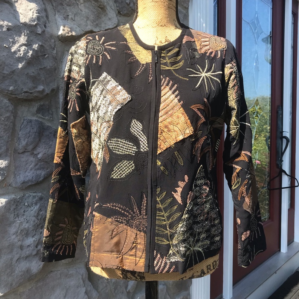 Laura Ashley Metallic Patchwork Jacket Ps - image 6